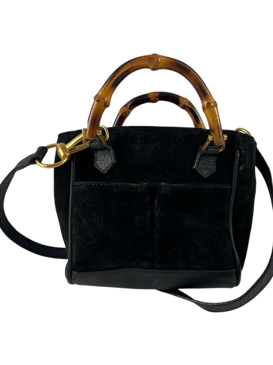Gucci Handbags - Gucci Black Suede Mini Bamboo Two-Way Bag